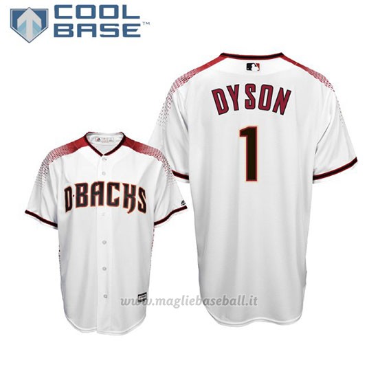 Maglia Baseball Uomo Arizona Diamondbacks Jarrod Dyson Cool Base Majestic 1ªBianco